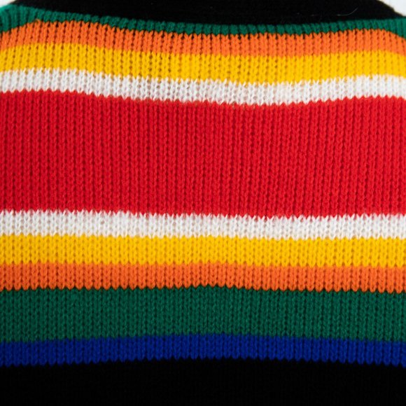 Vintage 70s S Spanish Style Rainbow Sweater Duster - Picture 8 of 9